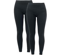 RED by EMP Damen Schwarze Basic Leggings im Doppelpack aus Seamless Stretch Material - Körpernahe Passform für hohen XL