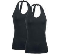 RED by EMP Damen Schwarze Neckholder Tops im Doppelpack S