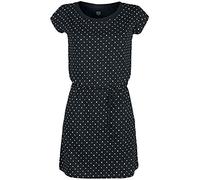 RED by EMP Damen schwarzes Kleid mit Taillengürtel und Pünktchen M