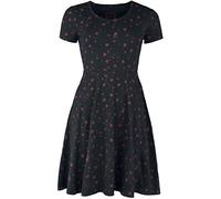 RED by EMP Damen schwarzes kurzes Kleid mit Sternchen-Print L