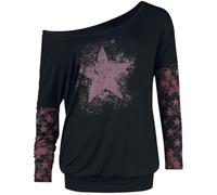 RED by EMP Damen schwarzes Langarmshirt mit U-Boot-Ausschnitt S