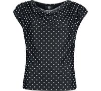 RED by EMP Damen schwarzes Top mit Pünktchen XL