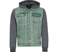 RED by EMP Herren blau/graue Jeansjacke mit Sweatärmeln