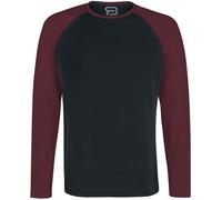 RED by EMP Long Raglan Road Langarmshirt schwarz bordeaux in 4XL