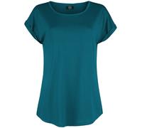 RED by EMP Damen petrolfarbenes T-Shirt aus weich fließendem Material L