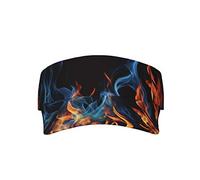 Red Flame and Blue Fire Unisex Sonnenblende Hüte Verstellbare UV-Schutz Sport Visier Kappe für Outdoor Sport Sommer Strand Schwarz Einheitsgröße, Schwarz, EinheitsgröÃŸe