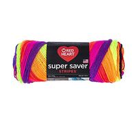 Red Heart E300.4970 Super Saver Garn, acryl, Bright Stripe, 5 ounces, 215 Meter