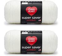 Red Heart E302C.0316P02 Super Saver Jumbo Garn, Acryl, Weiß (Soft White), 2 Count(Pack of 1)