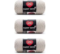 Red Heart Super Saver, 3er-Pack, 198 gr, Acryl, 4 Medium (Kammgarn), 330 m, für Stricken/Häkeln, Haferflocken-Garn