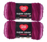 Red Heart Super Saver Jumbo Anemone Ombre Garn 2er-Packung mit 283 g/10 oz Acryl 4 Medium (Kammgarn) 482 Yards Stricken/H keln