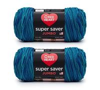 Red Heart Super Saver Jumbo-Aras-Garn, 2 Packungen mit 283 g, Acryl, 4 Medium (Kammgarn), 482 Meter - Stricken/Häkeln