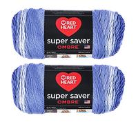 Red Heart Super Saver Jumbo Baja Blue Ombre Garn - 2 Packungen mit 283 g - Acryl - 4 Medium (Kammgarn) - 480 Meter - Stricken/Häkeln