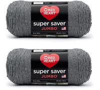 Red Heart Super Saver Jumbo-Garn, graues Eder, 10,8 x 26,7 x 10,8 cm (2 Stück)