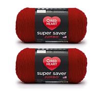 Red Heart Super Saver Jumbo-Garn, Kirschrot, 2 Packungen mit 396 g - Acryl - 4 Medium (Kammgarn) - 700 Meter - Stricken/Häkeln