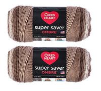 Red Heart Super Saver Jumbo Kakao-Ombre-Garn, 2 Stück, 283 g, Acryl, 4 Medium (Kammgarn), 480 Meter, Stricken/Häkeln