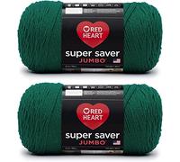 Red Heart Super Saver Jumbo Paddy Green Garn - 2 Packungen mit 396 g - Acryl - 4 Medium (Kammgarn) - 700 Meter - Stricken/Häkeln