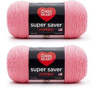 Red Heart Super Saver Jumbo Perfect Pink Garn - 2 Packungen mit 396 g - Acryl - 4 Medium (Kamm) - 740 Meter - Stricken/Häkeln