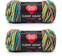 Red Heart Super Saver Jumbo-Schwarzlicht-Garn, 2 Packungen mit 283 g, Acryl, 4 Medium (Kammgarn), 482 Meter - Stricken/Häkeln