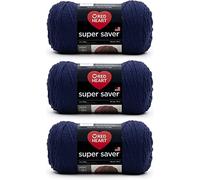 Red Heart Super Saver weiches marineblaues Garn - 3 Packungen mit 198 g - Acryl - 4 Medium (Kammgarn) - 360 Meter - Stricken, Häkeln, Basteln und Amigurumi