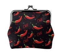 Red Hot Chili (1) Münzgeldbörse, Kuss-Lock-Geldbörse, kleine Geldbörse aus PU-Leder für Damen
