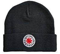 Rock Off Trade Beanie Red Hot Chili Peppers Logo mit Bündchen, Schwarz, Einheitsgröße