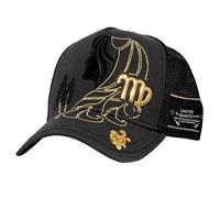 Red Monkey Designs Virgo Black RM1425 Zodiac Series Fashion Unisex Limited Edition Mesh Trucker Hat Cap, One Size, Schwarz, Einheitsgre