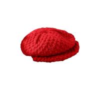 (Red)Newborns Photography Props Winter Beret Hat Solid Color Knitted Hat Short Brim for Baby Boys Girls Photoshoots Red