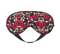 Red Rose Garden doppelseitige weiche Verdunkelungs-Augenmaske, Entspannung, Nulldruck, Nachtschlaf-Augenmaske