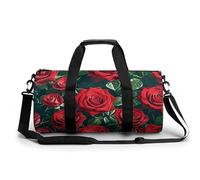 Red Rose Romantischer Turnbeutel für Männer und Frauen, wasserabweisend, Reisetasche, leichte Tasche für Reisen, Sport, weiß, 45 cm/22,9 cm/22,9 cm/22,9 cm, weiß, 17.7in/9in/9in