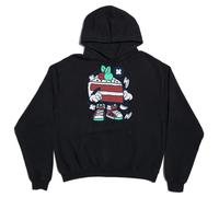 Red Velvet Delicious Cake Baking Berry Art Unisex Oversized Heavy Weight Cotton Blend Hoodie Black, Schwarz , XS Plus