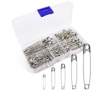 Redamancy 260 Stück Sicherheitsnadeln in 5 Größen - 19mm-55mm Rostbeständig und Haltbar für Kleidung, Kunsthandwerk und Nähen - Silber