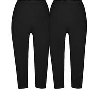REDBEST Single-Jersey Damen-Capri-Leggings im 2er-Pack 36 / 38 schwarz