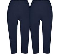 REDBEST Single-Jersey Damen-Capri-Leggings im 2er-Pack 44 / 46 marine/marine