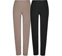 REDBEST Single-Jersey Damen-Leggings lang im 2er-Pack 36 / 38 taupe/schwarz