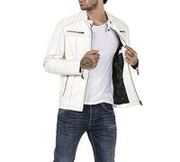 Redbridge Bikerjacke für Herren Kunstleder-Jacke Übergangsjacke Reißverschluss Weiß XL