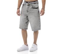 Redbridge by Denim House - Jeans Shorts - Weite 90s Denim Shorts im Used Look - Lässige 5-Pocket Bermudas aus Baumwolle für Sommer & Streetwear Grau W33