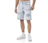 Redbridge by Spruce - Jeans Shorts - Denim Bermudas im Used Look mit Destroyed-Details - Bequeme 5-Pocket Sommerhose aus Baumwolle für Freizeit & Streetwear Hellblau W36