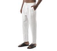 Redbridge by Spruce - Leichte Sommerhose mit Bundfalten - luftige Stoffhose mit Bindegürtel Weiß XL