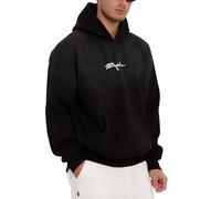 Redbridge by Spruce Oversize Hoodie Kapuzenpullover mit Print und Kängurutasche Lässiger Sweat Hoodie im Relaxed Fit Schwarz XL