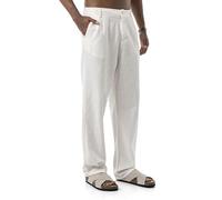 Redbridge by Spruce -Sommerhose mit Bundfalten - leichte Stoffhose mit Knopfverschluss, gerade Passform Weiß S