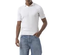 Redbridge by Tarz Cool - Feinstrick-Poloshirt mit Strukturmuster - Kurzarm, Slim Fit, eleganter Freizeitlook Weiß L