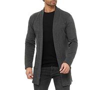 Redbridge Cardgigan für Herren Jacke Sweat-Jacke Sakko Long Cut Anthrazit XL