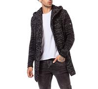 Redbridge Cardigan Herren Mantel Lange Strick-Jacke Schwarz S
