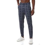 Redbridge Chino-Hose für Herren Freizeithose kariert mit Gummibund Jogg-Pants Casual Antrazit XL