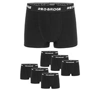 Redbridge Herren Boxershorts Set - 6er Pack enganliegende Unterhosen aus Baumwolle - Elastischer Bund mit Logo - Bequeme Unterwäsche im klassischen Schnitt Schwarz XL
