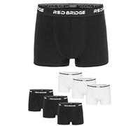 Redbridge Herren Boxershorts Set - 6er Pack enganliegende Unterhosen aus Baumwolle - Elastischer Bund mit Logo - Bequeme Unterwäsche im klassischen Schnitt Schwarz Weiß M