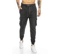 Redbridge Herren Cargo Jogginghose Hose Sweat-Pants Premium Silver-Skull Anthrazit L