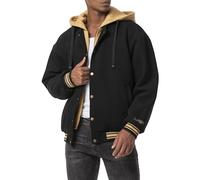Redbridge Herren College-Jacke mit Kapuze doppelten Verschluss Schwarz M