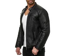 Redbridge Herren Jacke Kunst- Lederjacke Bikerjacke Biker Übergangsjacke M6013 AIR, Schwarz, M
