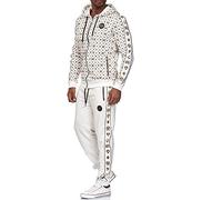 Redbridge Herren Jogginganzug Jogger Set Sweatjacke Sweathose Kombi Allover Premium Ecru S